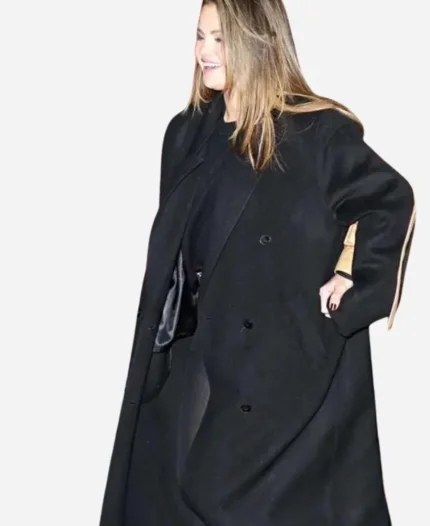 American Singer And Actress Selena Gomez Black Trench Long Coat