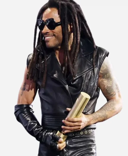 American singer Lenny Kravitz People’s Choice Awards 2024 Leather Vest