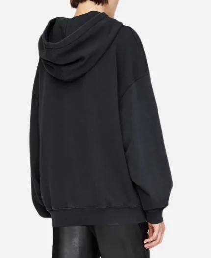  Anine Bing Oversized Black Pullover Hoodie For Sale