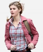 Annabeth Percy Jackson Sea of Monsters Alexandra Daddario Pink Denim Jacket For Sale