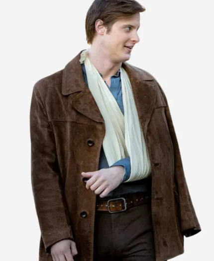 Aren Buchholz When Calls the Heart Jesse Flynn Brown Suede Leather Jacket