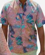 Armond Tv Series The White Lotus Season 3 Murray Bartlett Pink Button Up Tee