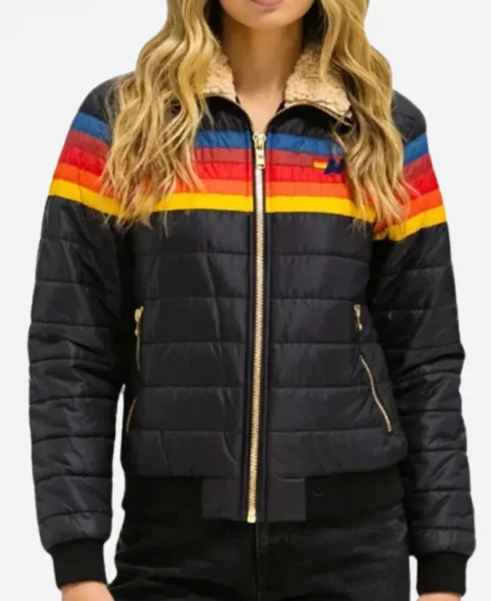 Aviator Nation 4 Stripe Rainbow Jacket