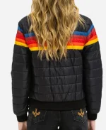Aviator Nation 4 Stripe Rainbow Sleeve Navy Blue Jacket For Unisex