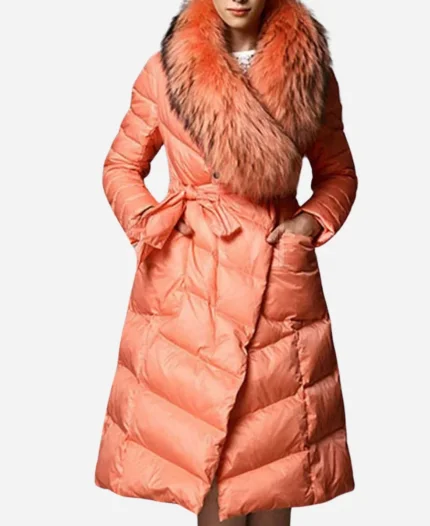 Carrie Preston Orange Puffer Coat