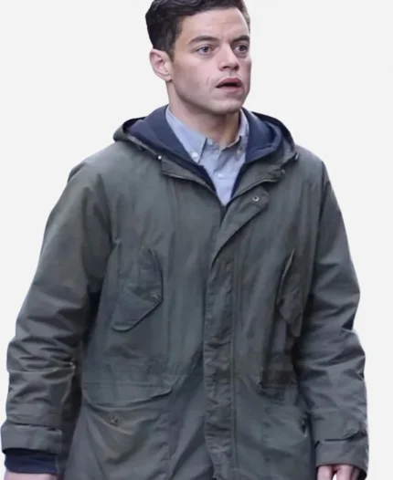 Charles Heller Movie The Amateur 2025 Rami Malek Military Hooded Cotton Jacket