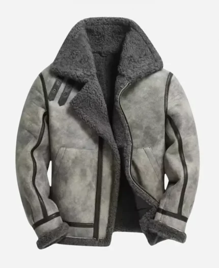 Cosmin Teodor Pana Subteran 2025 Dracu Negrescu Grey & Black Shearling Leather Jacket