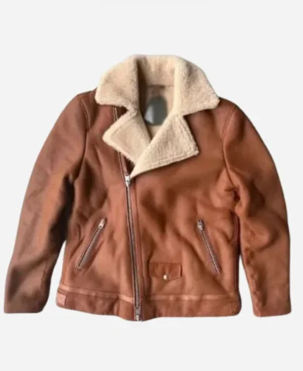 Dayo Okeniyi Brown Shearling Jacket