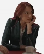 Dua Lipa Training Season Leather Black Blazer