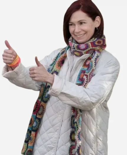 Elsbeth Tascioni Elsbeth 2025 Carrie Preston White Quilted Coat For Sale