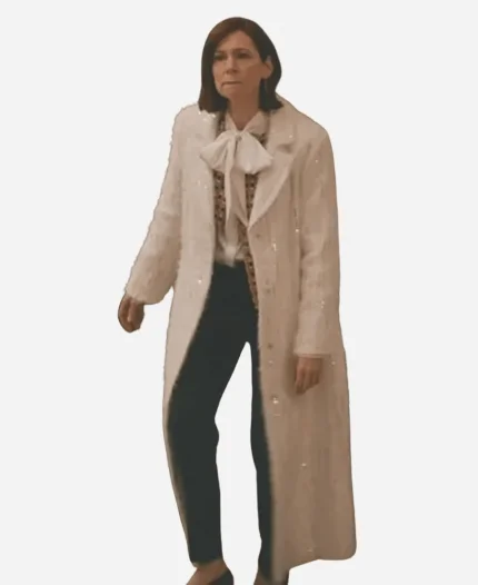 Elsbeth Tascioni TV Series Elsbeth S02 Carrie Preston White Sequin Stripe Mohair Coat For Sale