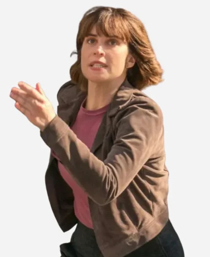 FBI International Jamie Kellett Brown Suede Leather Jacket