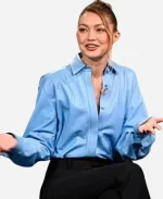 Gigi Hadid The Tonight Show Starring Jimmy Fallon S12 Blue Shirt