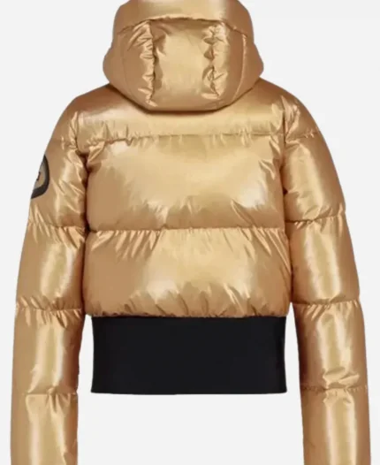 Goldbergh SKI Golden Hooded Puffer Jacket For Sale