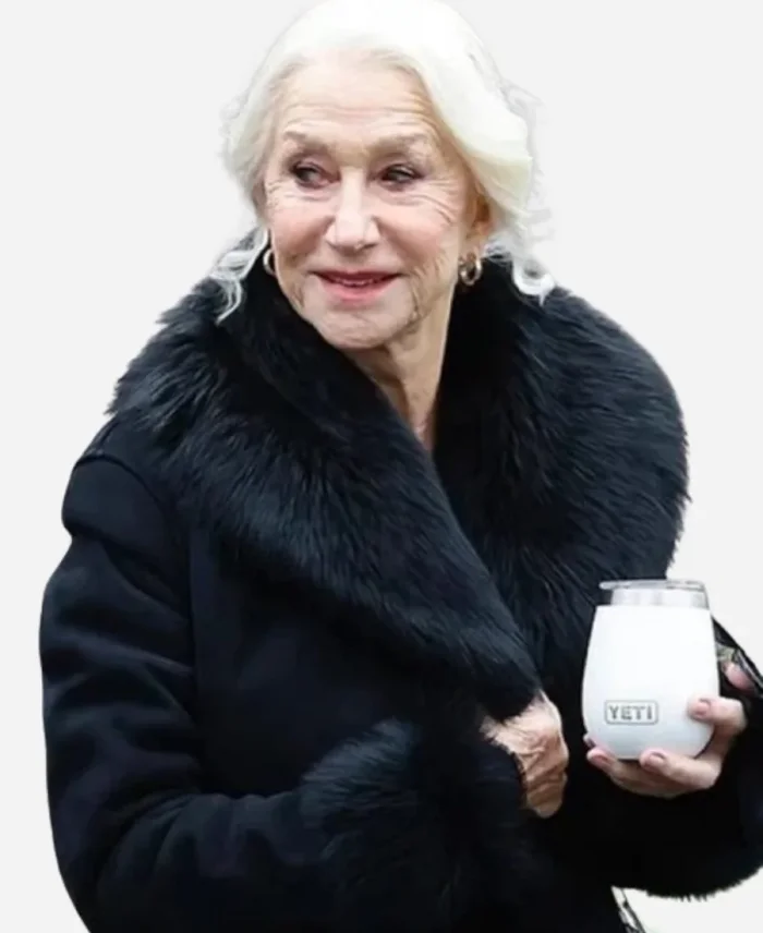 Helen Mirren Black Fur Coat