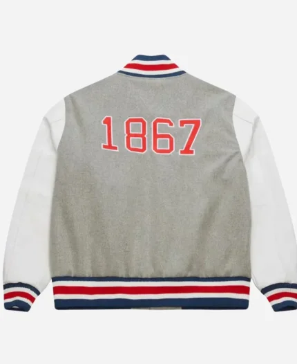 Howard Bison Homecoming Grey And White Letterman Varsity Jacket