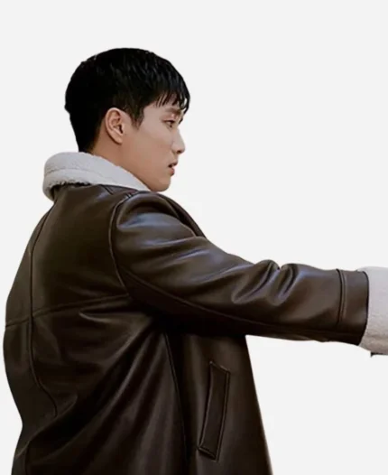Itaewon Class Jang Geun Won Brown Shearling Brown Leather Coat