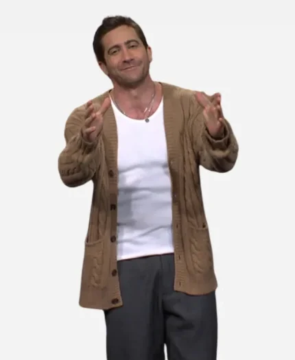 Jake Gyllenhaal Brown Knit Cardigan