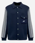 Jalen Hurts Autry Knitted Sporty Blue Stripes Sleeves Track Jacket