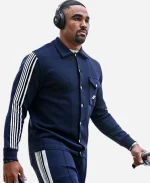 Jalen Hurts Autry Knitted Sporty Track Blue Jacket