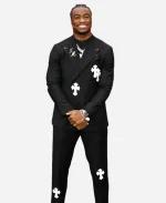 Jalen Milroe Chrome Hearts Black Suit For Men's