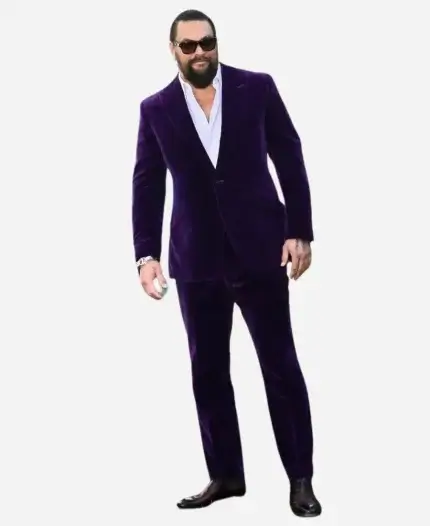 Jason Momoa Minecraft Premiere Purple Suit