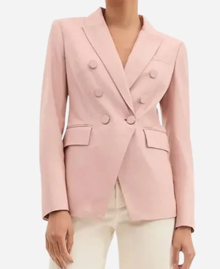 Jenna Bush Hager Pink Leather Blazer
