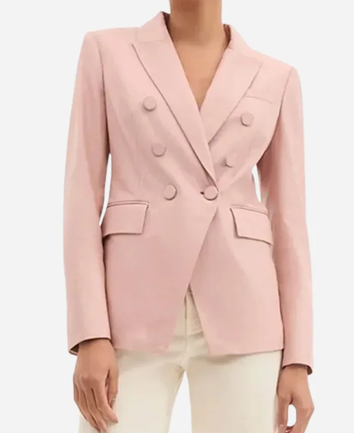 Jenna Bush Hager Pink Leather Blazer
