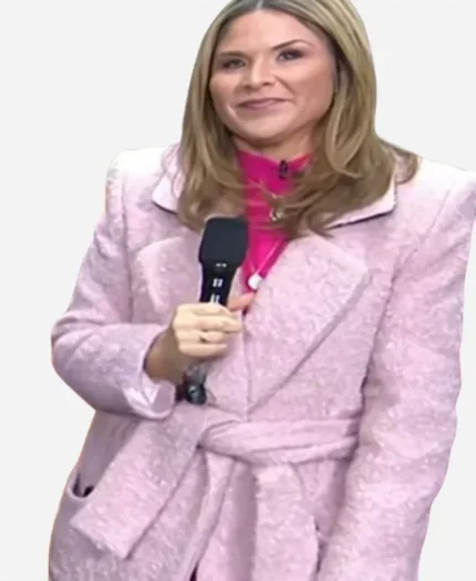 Jenna Bush Today 2025 Pink Wrap Coat