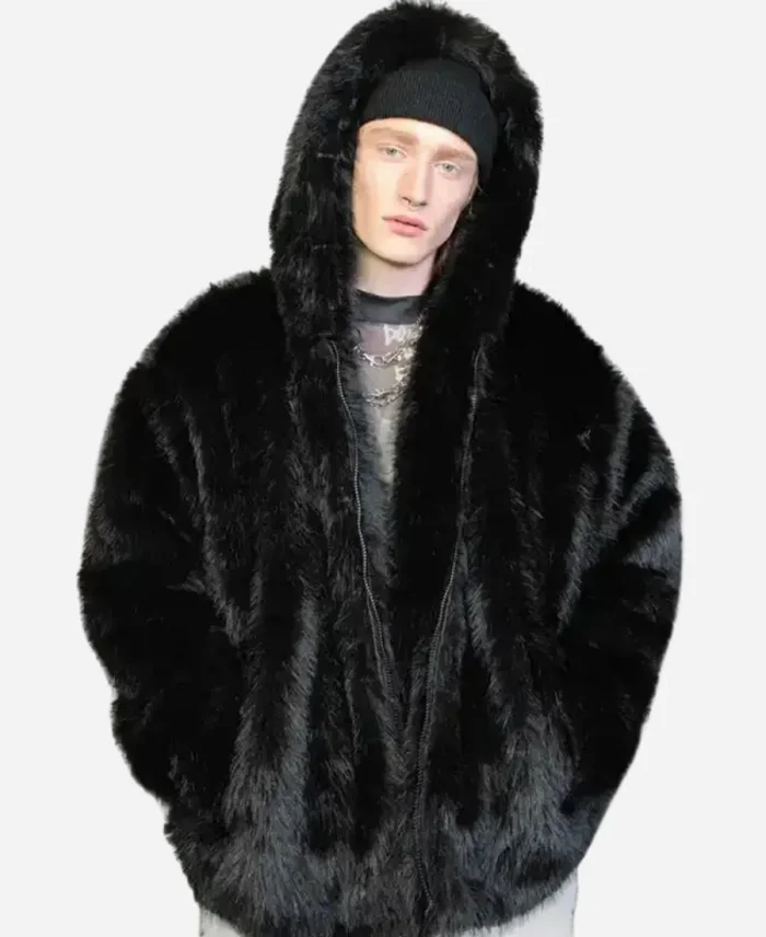 Jimmy Mink Black Removable Sleeves Fur Coat