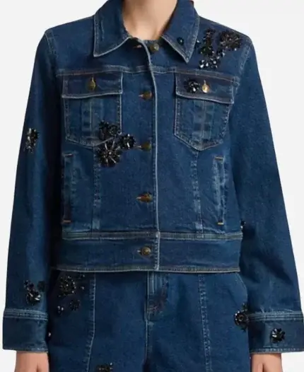 Joy Behar The View 2025 Embellished Denim Jacket For Women