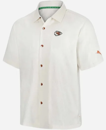 Kansas City Chiefs Tommy Bahama White Coconut Matchup Camp Throwback Button-Up Shirt