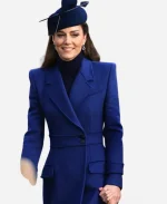 Kate Middleton Alexander Mcqueen Blue Long Coat