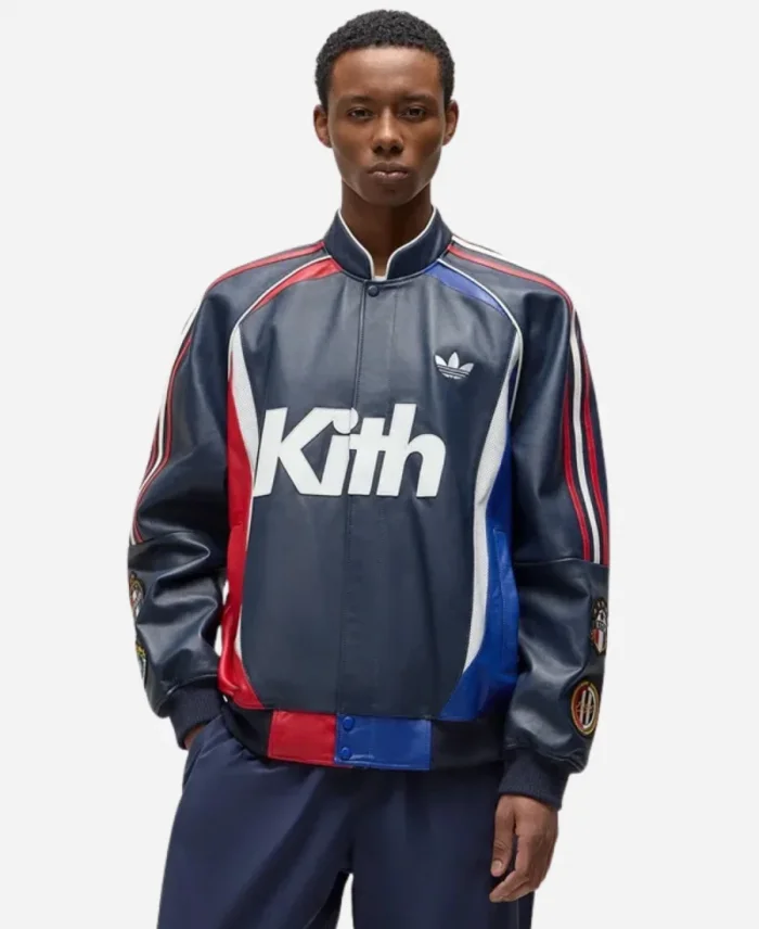 Kith For Adidas Football Bomber Leather Jacket
