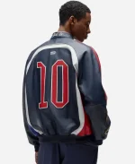 Kith For Adidas Football Bomber Leather Jacket For Sale
