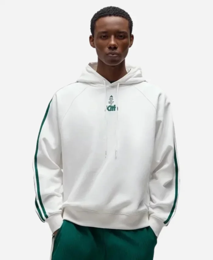 Kith for Adidas 3 Striped White Pullover Hoodie