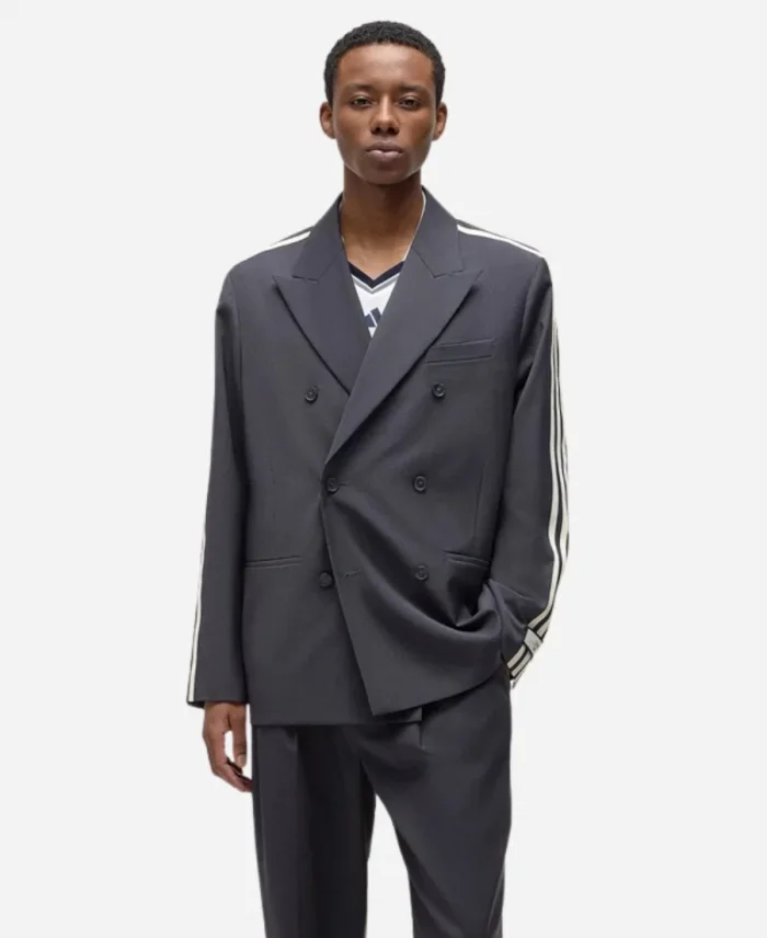 Kith for Adidas Football 3 Striped Grey Blazer