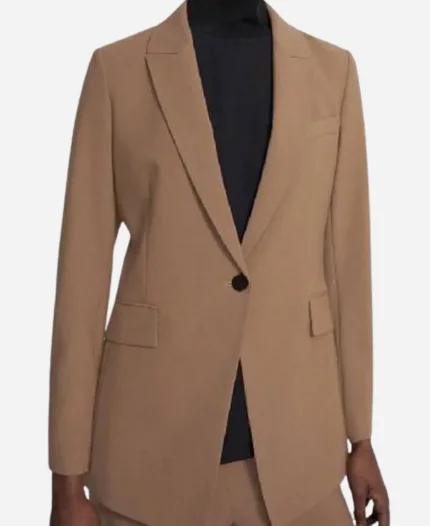 Leah Lewis Matlock 2025 Sarah Franklin Brown Wool Blazer For Sale