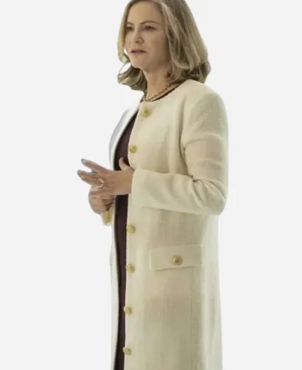 Lorraine Lyon TV Series Fargo Season 05 Jennifer Jason Leigh White Trench Coat