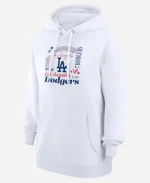 Los Angeles Dodgers G-III 4Her by Carl Banks White Collage Team Graphic Fleece Pullover Hoodie For Women’s