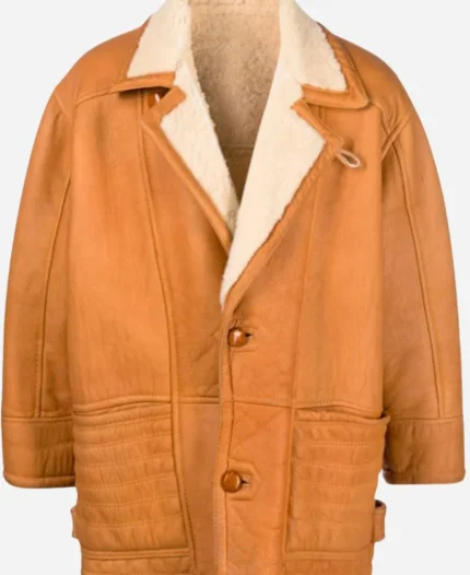 Magne TV Series Ragnarok Season 03 David Stakston Leather Shearling Jacket