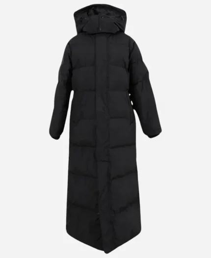 Marjorie Stewart The Ministry Of Ungentlemanly Eiza González Black Hooded Puffer Coat For Sale