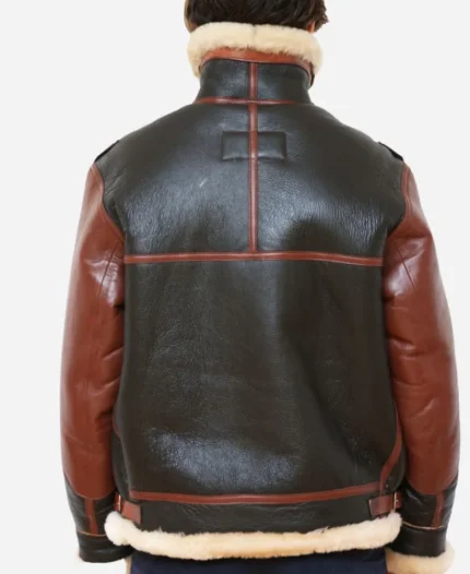 Masters Of The Air Austin Butler Leather Shearling Jacket