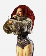 Megan Thee Coachella Music Festival 2025 Fur Jacket