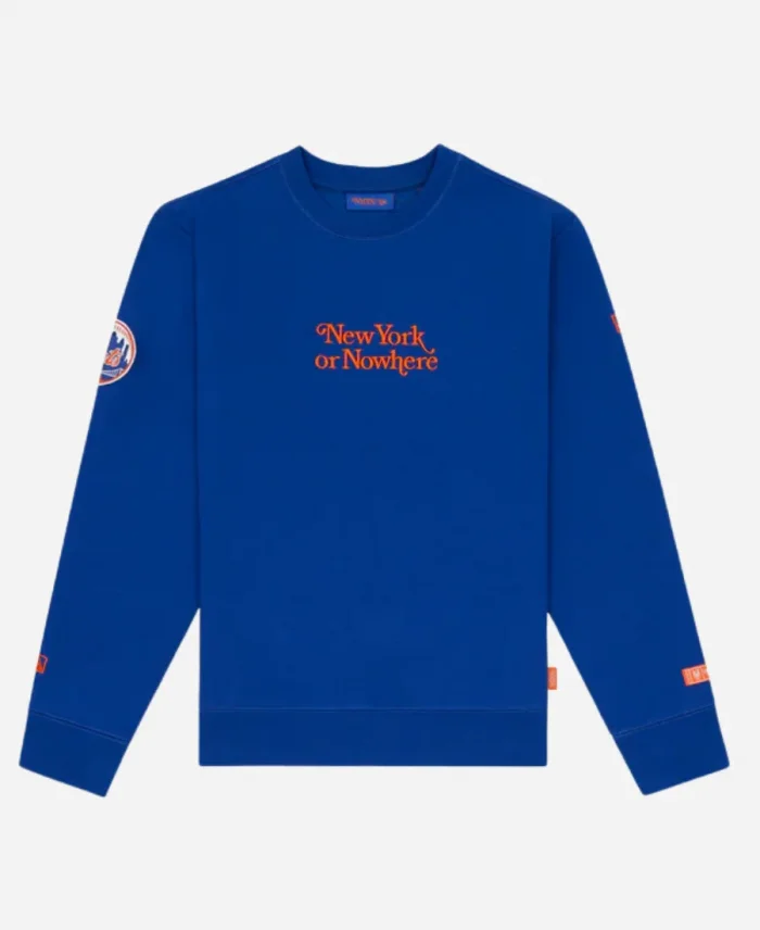 Mets New York or Nowhere Blue Sweatshirt