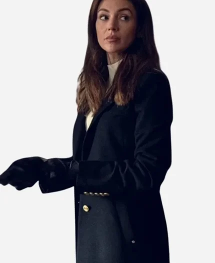 Michelle Keegan TV-Series Fool Me Once 2024 Maya Stern Black Trench Coat