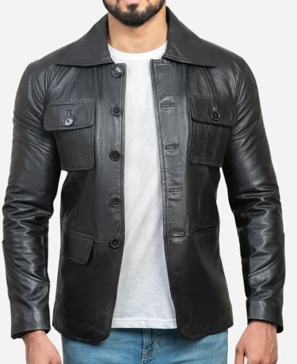 Mikey TV Series No Good Deed 2024 Denis Leary Black Leather Jacket