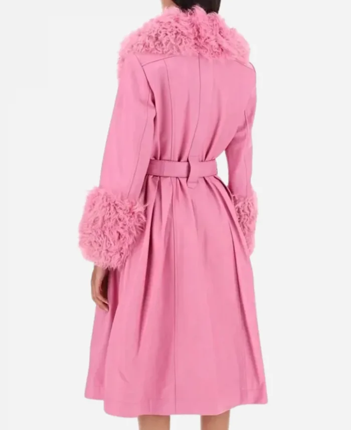Nashville Big Bash Elle King Pink Shearling Leather Coat