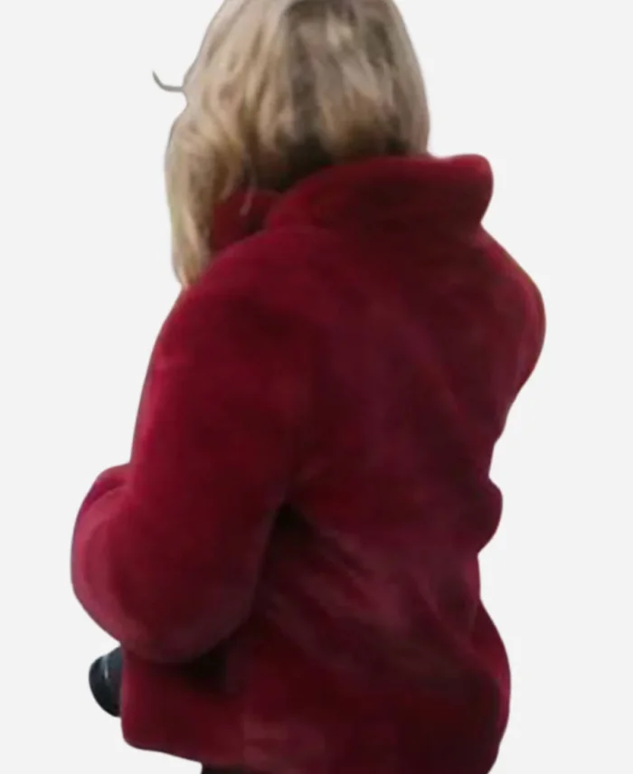 Natalie Hall Movie A Very Charming Christmas Town Aubrey Lang Red Fur Jacket
