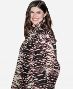 New York Fashion Week 2025 Alexandra Daddario Long Coat